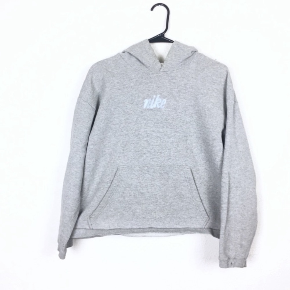 Y2K Nike center logo gray hoodie size xl streetwear